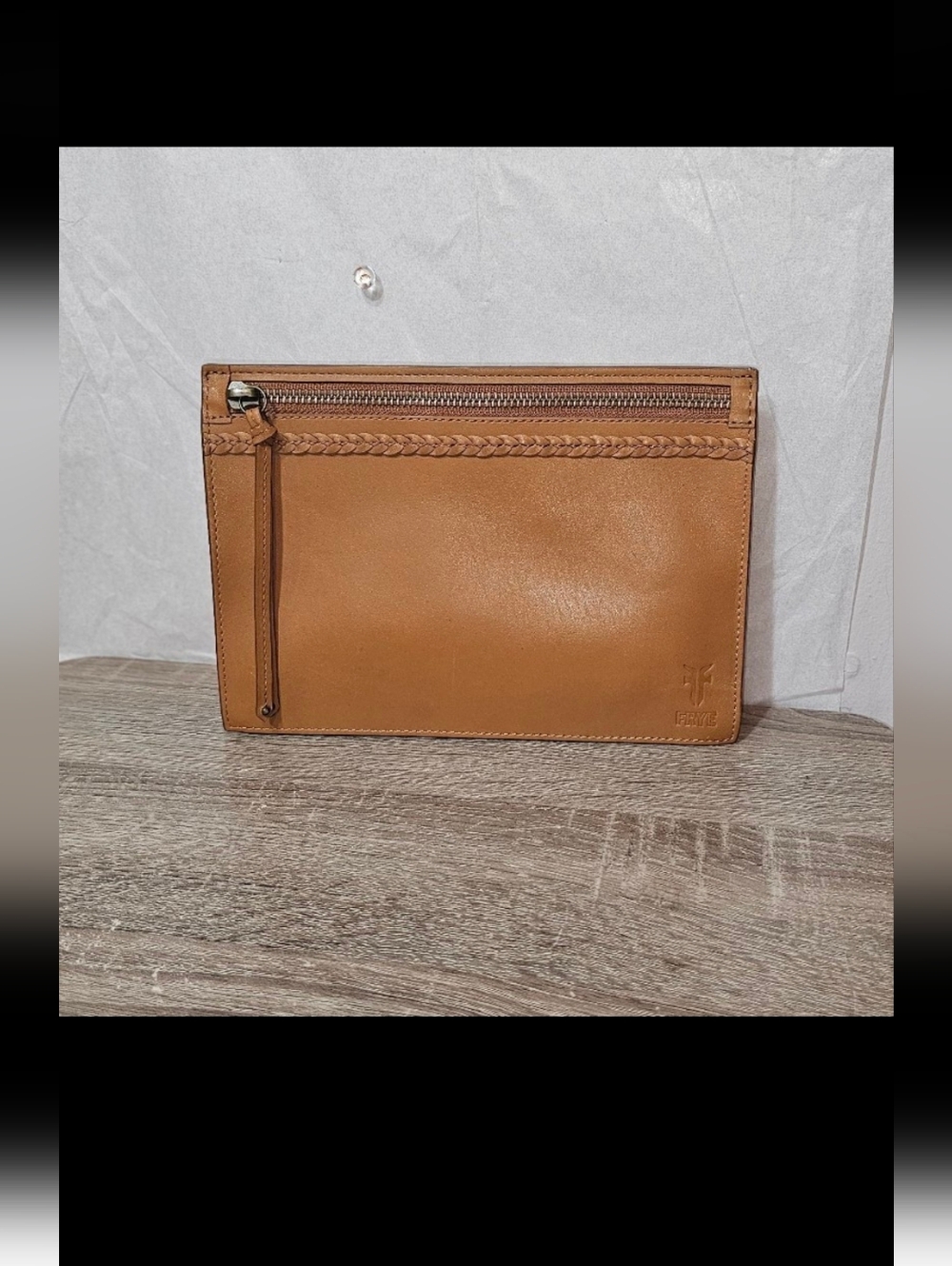 Frye Braided Tan Leather Clutch / Belt Bag- LIKE NEW